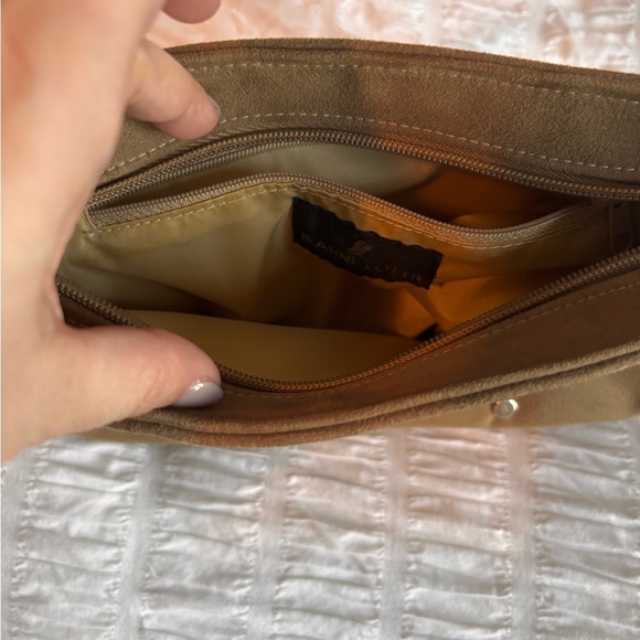 Suede Jeanne Lottie Dark Taupe Studded Shoulder Bag - Picture 5 of 9